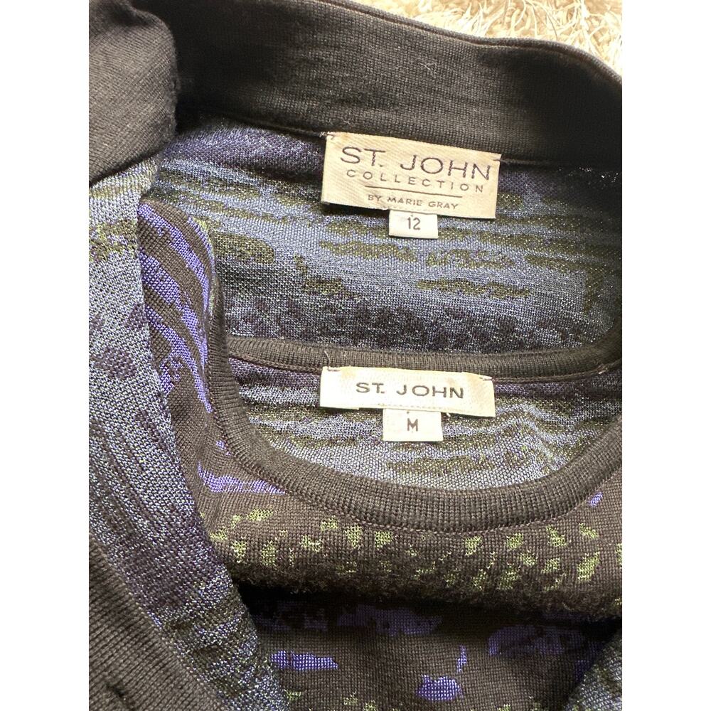 Vintage St. John Collection Marie Gray knit Suit jacket With Shell medium 12 - Picture 8 of 12